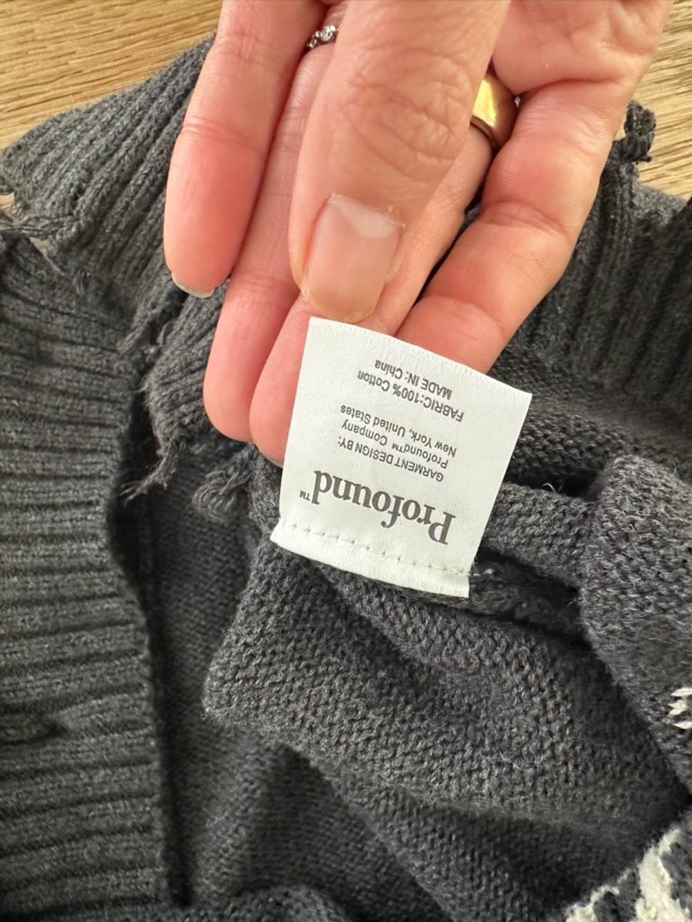 Grey Paisley Button-Up Cardigan Sweater - Picture 5 of 5